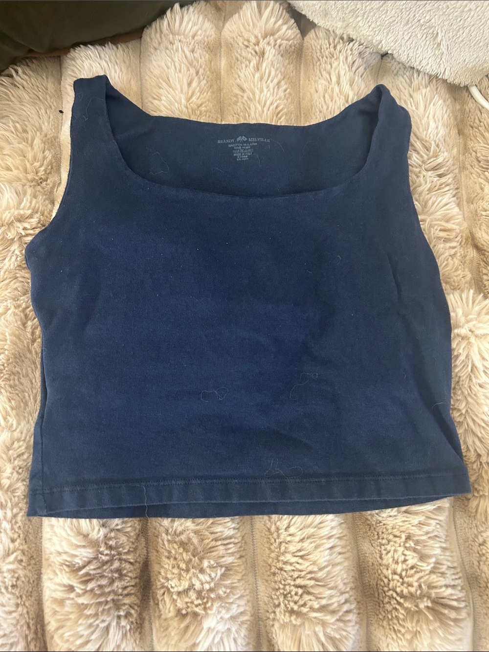 Brandy Melville Navy Scoop Neck Cropped Tank